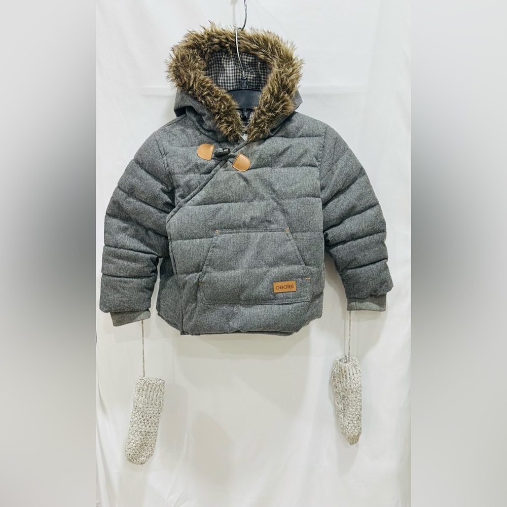 Obaibi  Kids Boy Cotton Jacket  With Fur Lining And‎  Mittens  18-24 M